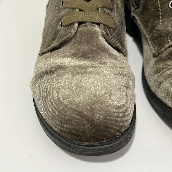 Report Olive Army Green Velvet Huey Boots Women's Size 6.5 cm Zip Up and Lace Up - Picture 8 of 16